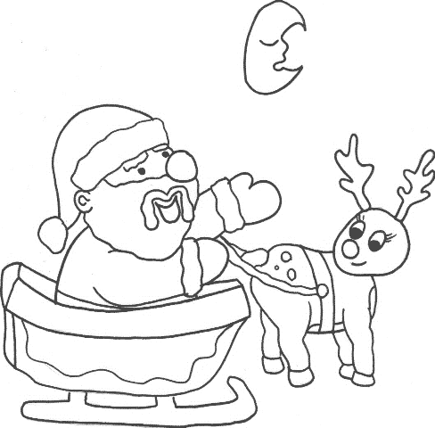 488x480 Santa In Sleigh Coloring Pages