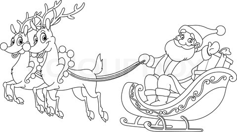 480x268 Santa Claus Sleigh Coloring Pages 29 Santa In Sleigh Coloring Page