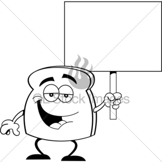 325x325 Cartoon Slice Of Bread Holding A Sign Gl Stock Images
