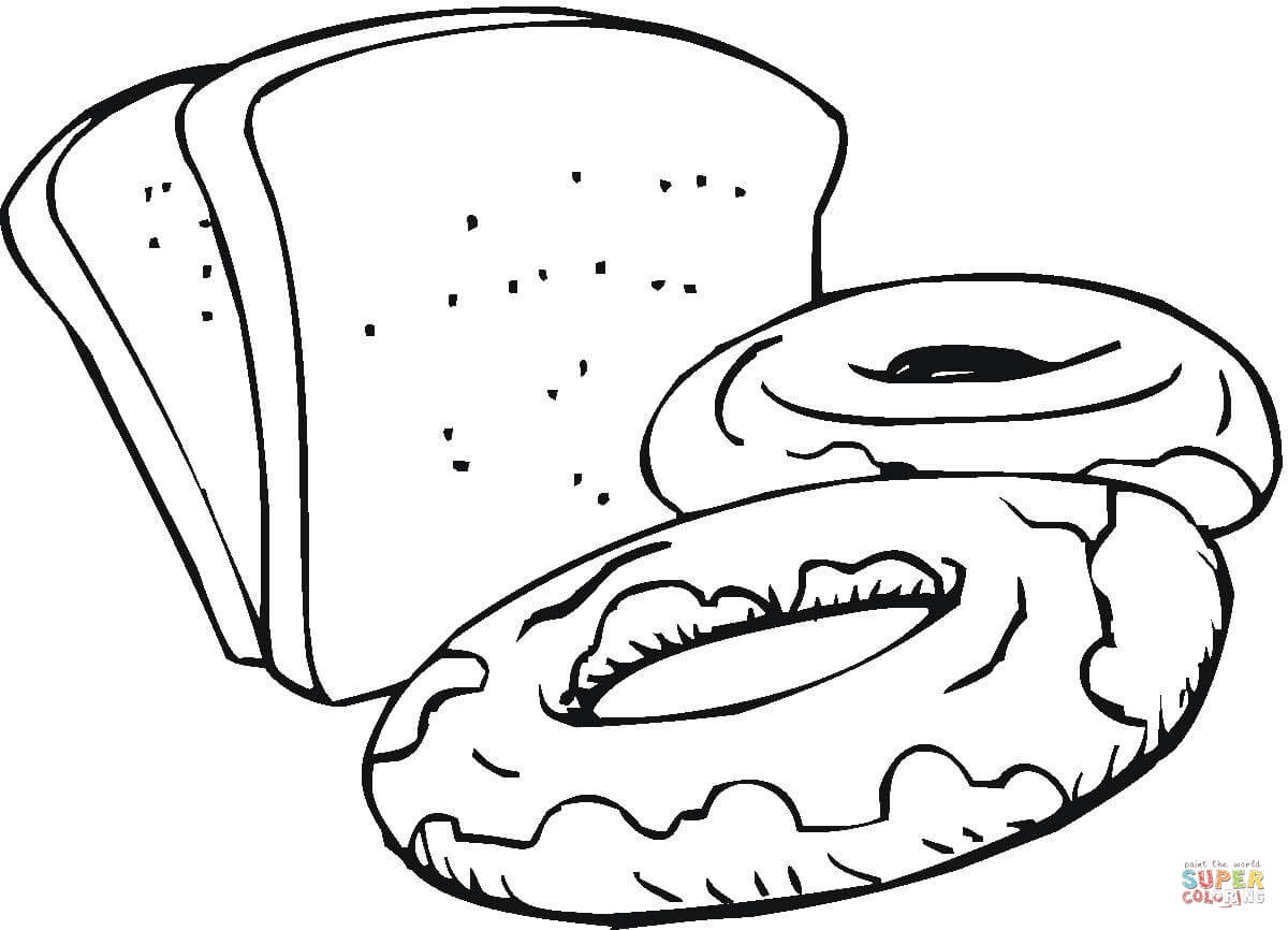 1200x866 Slices Of Bread And Sweets Coloring Page Free Printable Coloring