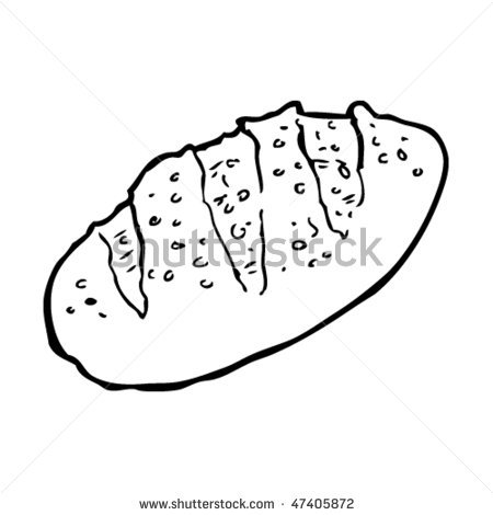 450x470 Drawing Of A Loaf Of Bread