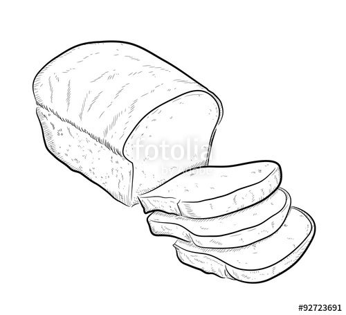500x455 Bread Doodle, A Hand Drawn Vector Doodle Illustration Of A Sliced