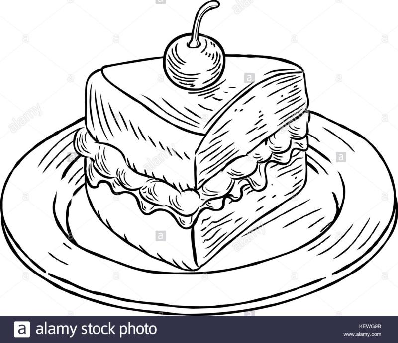 800x691 Cake Slice Clipart Black And White