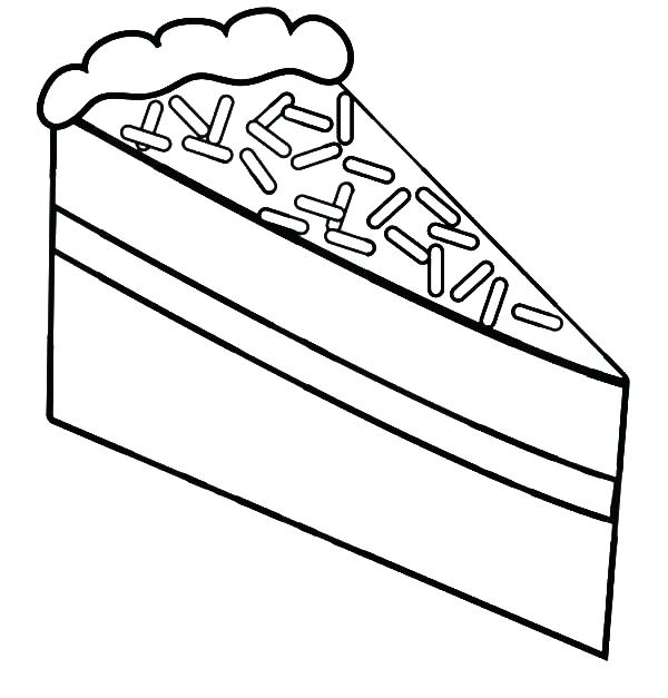 600x627 Cake Coloring Sheet Strawberry Cake Slice Coloring Pages Birthday