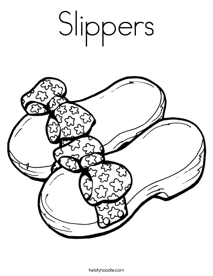 685x886 Slippers Coloring Page