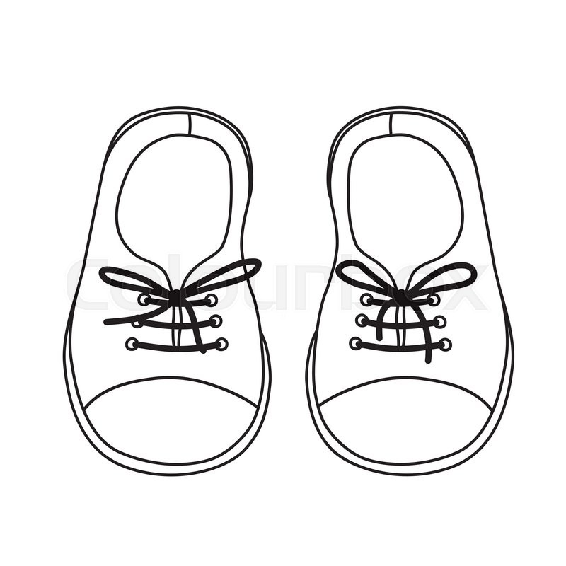 800x800 Hand Drawn Pair Kids Shoes. It Can Be Used For Decorating