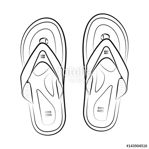 500x500 Pair Of Flip Flops, Summer Time Vacation Attribute, Slippers