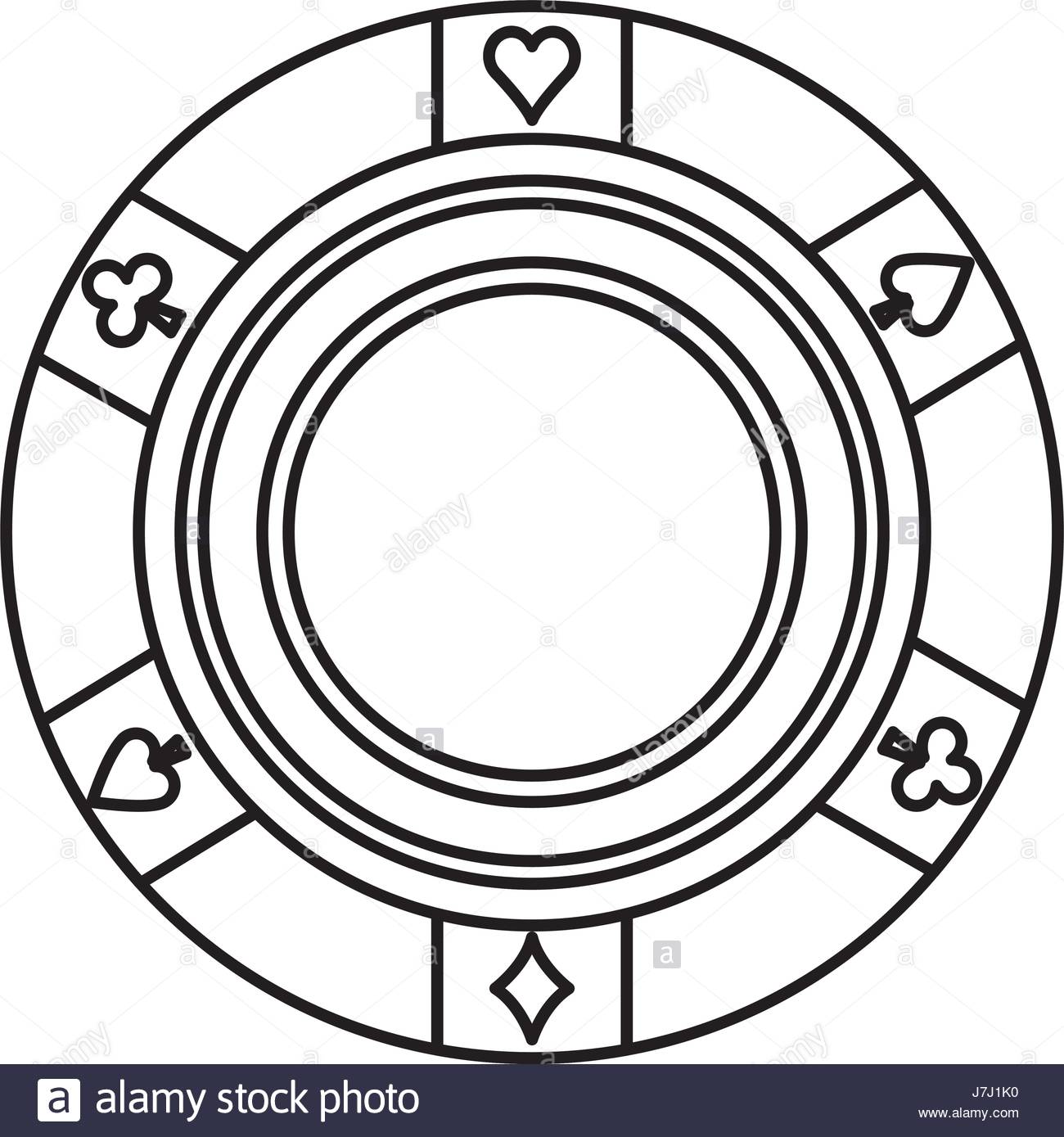 1300x1389 Outline Poker Chip Casino Coin Icon Stock Vector Art