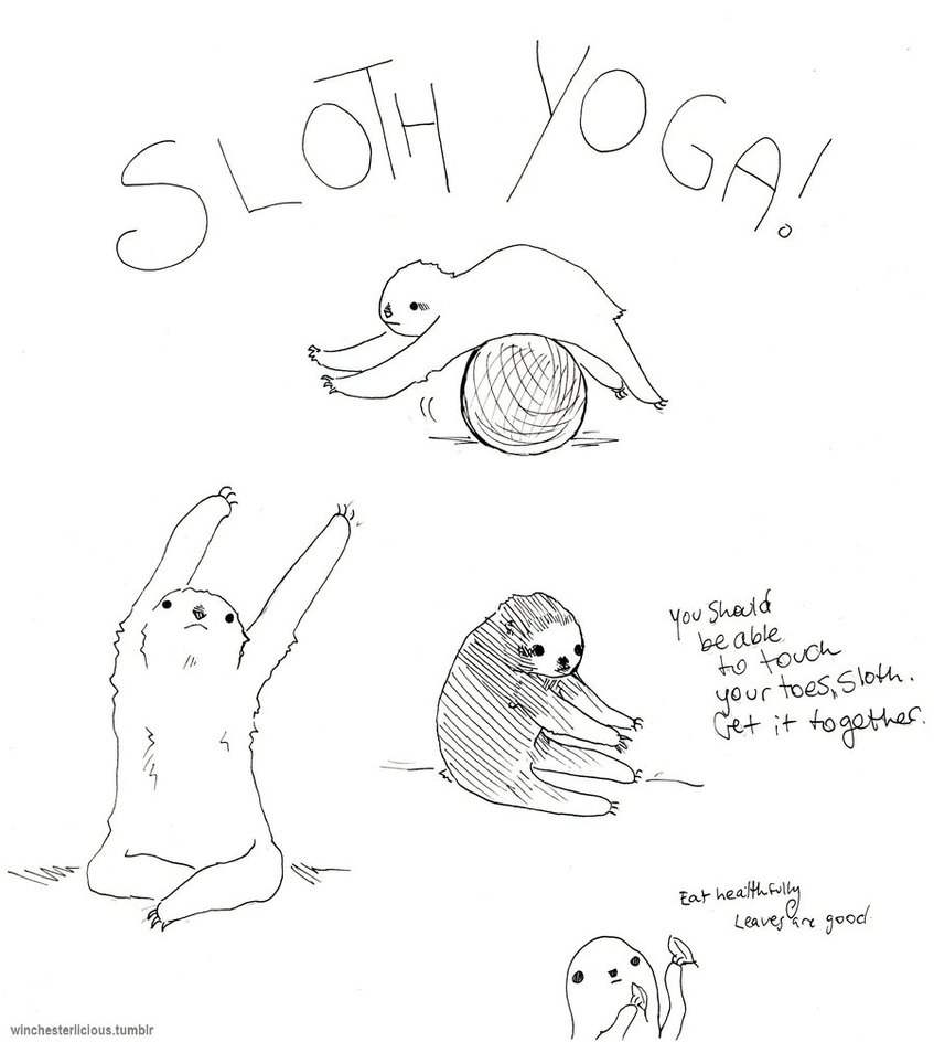 847x944 Sloth Yoga By Karuhichan359