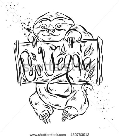 406x470 Drawn Sloth Abstract