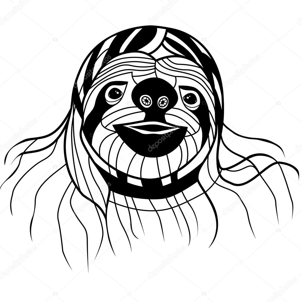 1023x1022 Sloth Animal Sketch Stock Vector Svetap