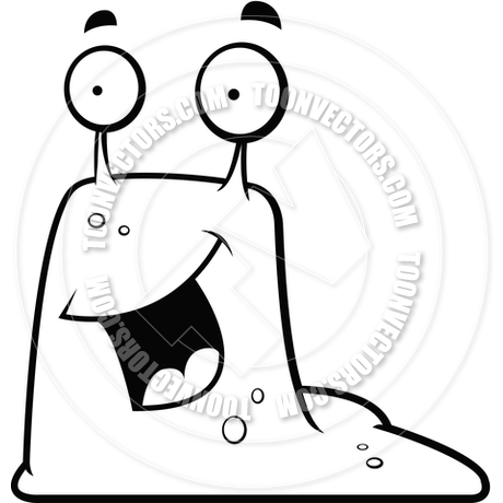 460x460 Cartoon Slug Smiling (Black And White Line Art) By Cory Thoman