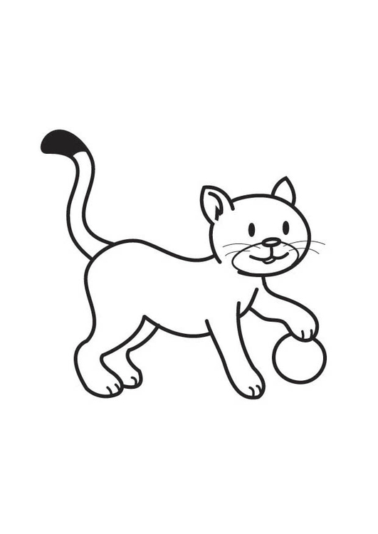 531x750 Coloring Page Cat With Ball