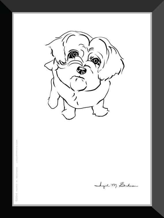 570x760 Cute Dog Art Small Dog Art Peekapoo Art Graphic Art Modern