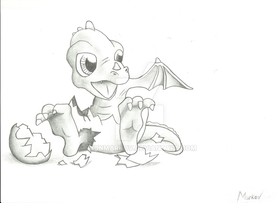 900x654 Little Dragon Draw By Hunmarkov