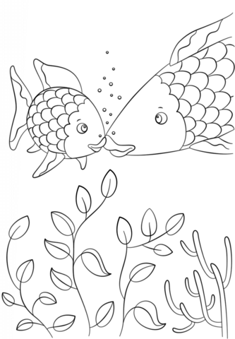 333x480 Small Fish Speaks To Rainbow Fish Coloring Page Free Printable
