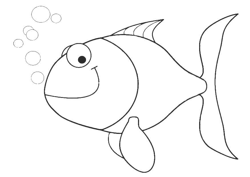 875x620 Coloring Page Small Fish