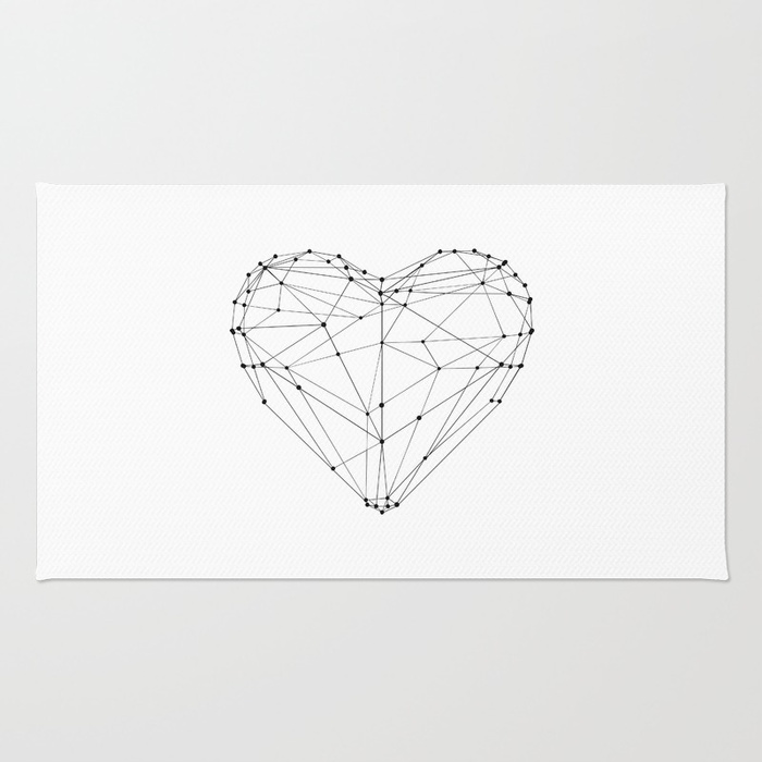700x700 Love Heart Geometric Polygon Drawing Vector Illustration