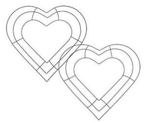 300x253 Set Of 2 Heart Shape 12 Small Wire Metal Wreath Frame, For Floral