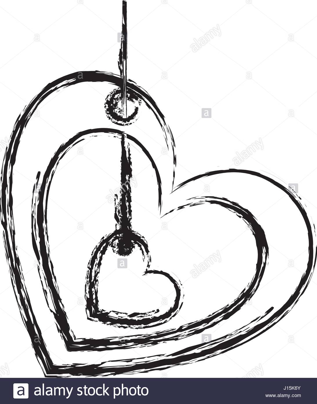 1093x1390 Blurred Sketch Silhouette Love Heart Figure Hanging For Decoration