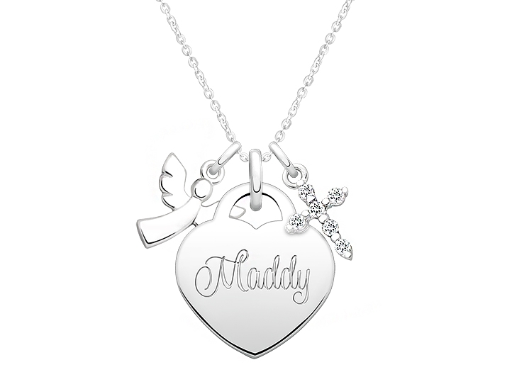 722x525 Heart Create Your Own Engraved Layered Necklace For Children