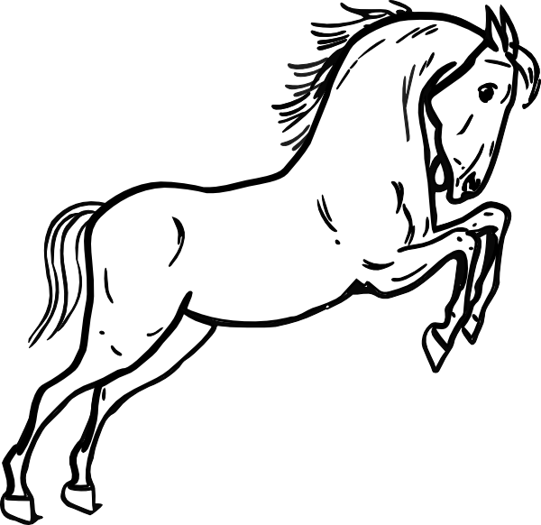 600x582 Jumping Horse Outline Clip Art