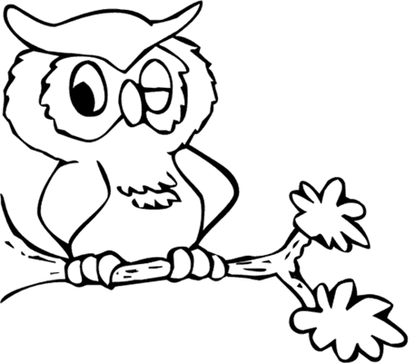 457x400 Cartoon Owl Coloring Pages