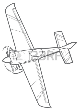 323x450 Line Sport Plane With Propeller. Small Airplane Stock Photo