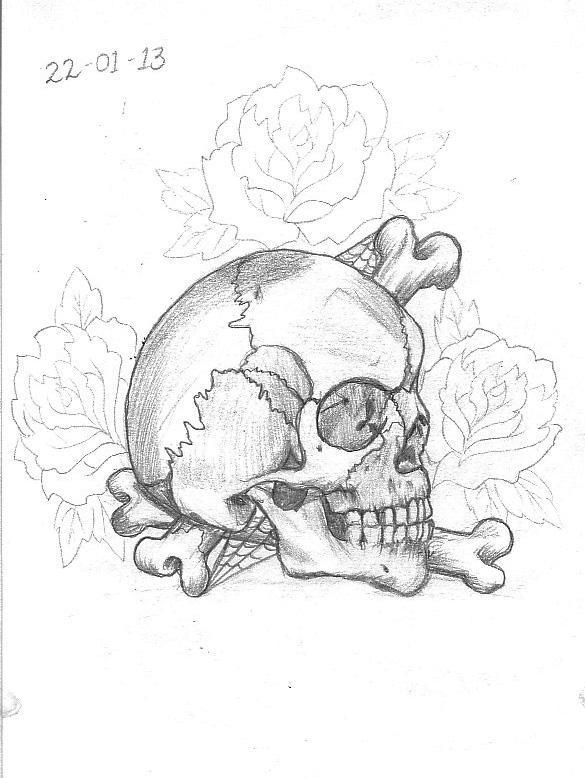 585x778 Tattoo Sketch A Day Skulls January 22nd