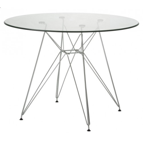 500x500 Replica Charles Eames Round 100cm Glass Dining Table New