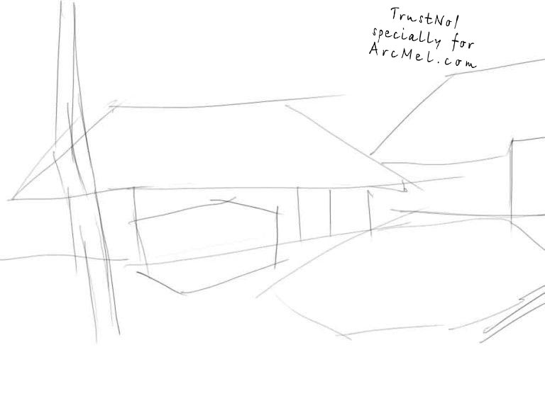 768x576 How To Draw A Village Step By Step