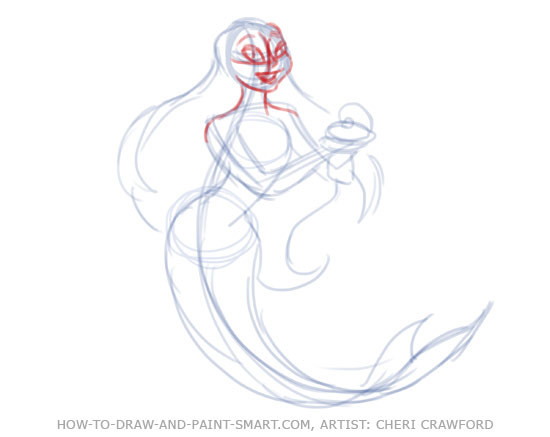 550x437 How To Draw Mermaids