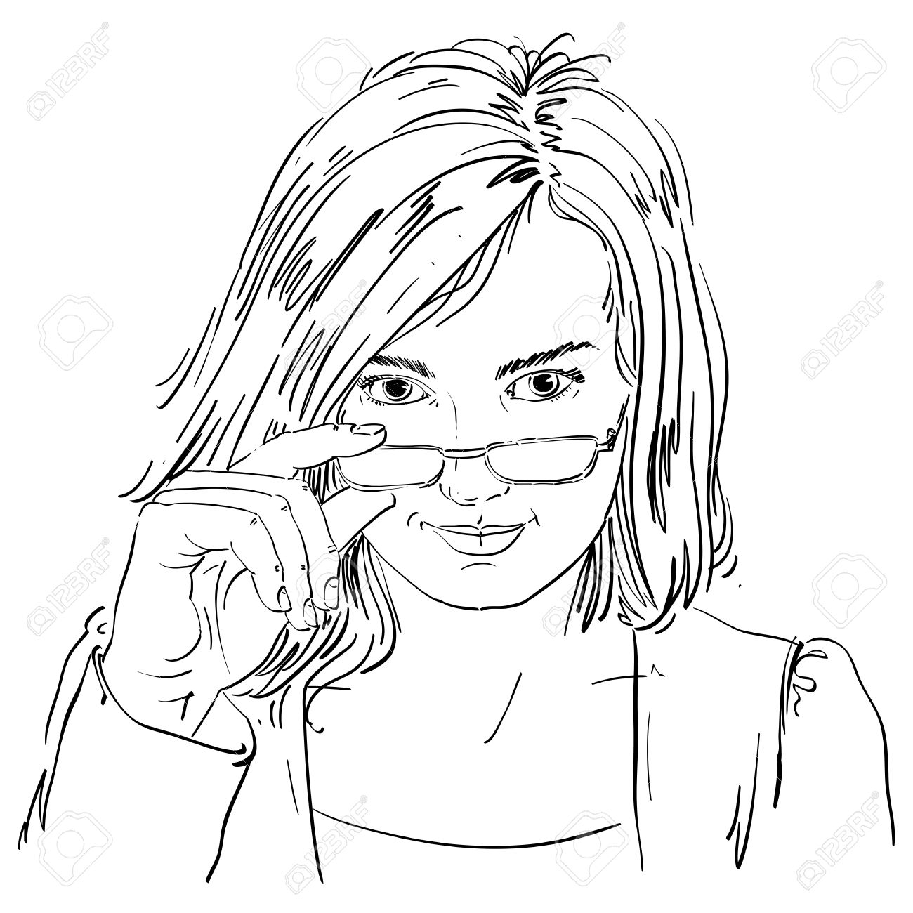 1300x1300 Vector Drawing Of Sexy Business Woman With Stylish Haircut