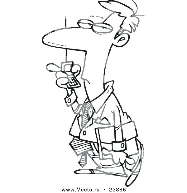 600x620 Phone Coloring Page