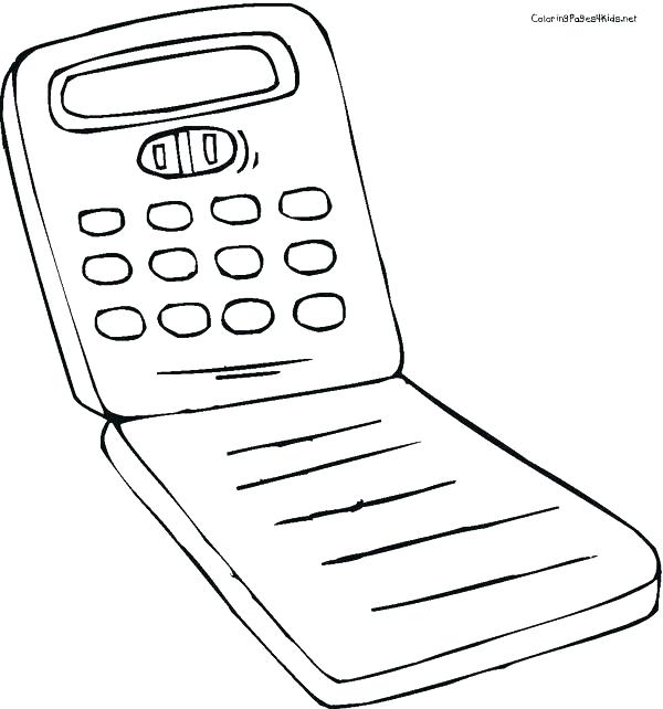 600x642 Phone Coloring Page