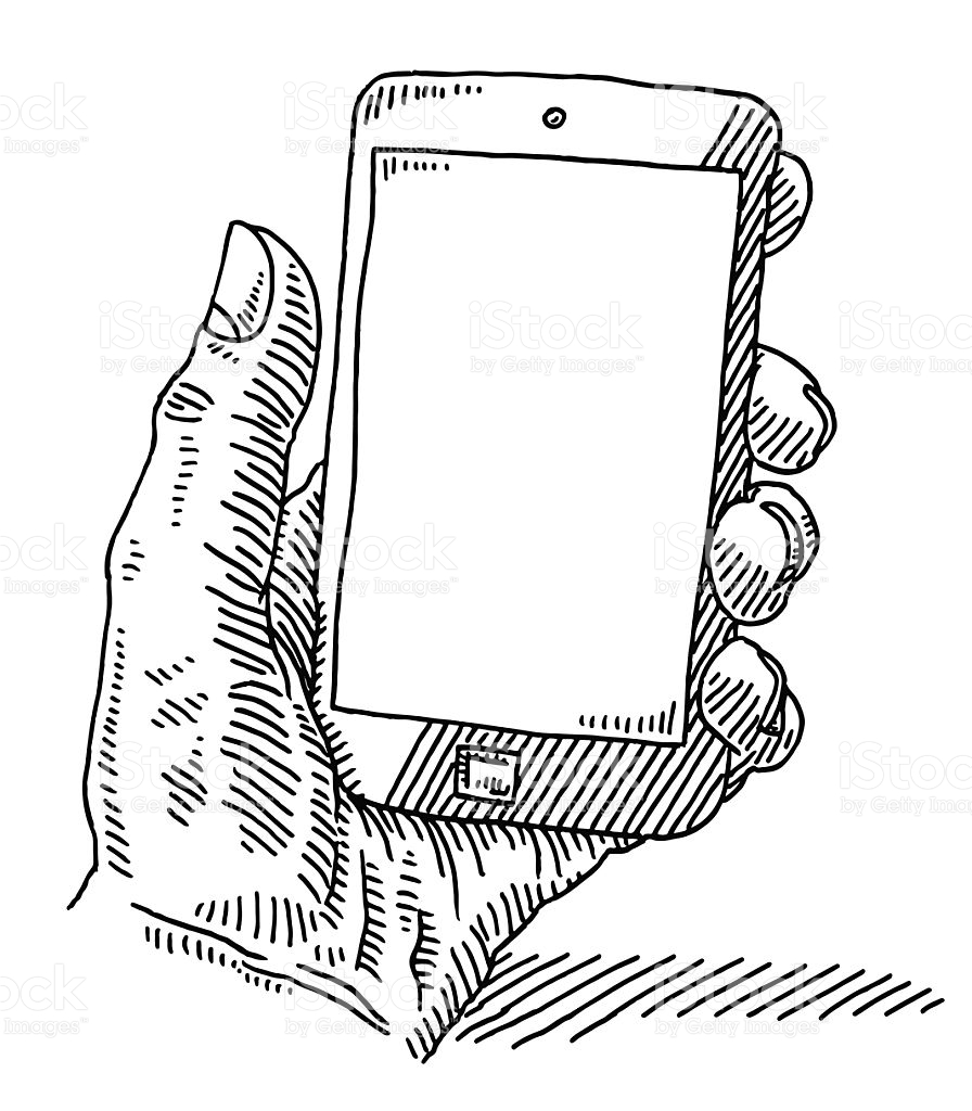 896x1024 Drawn Phone Smartphone