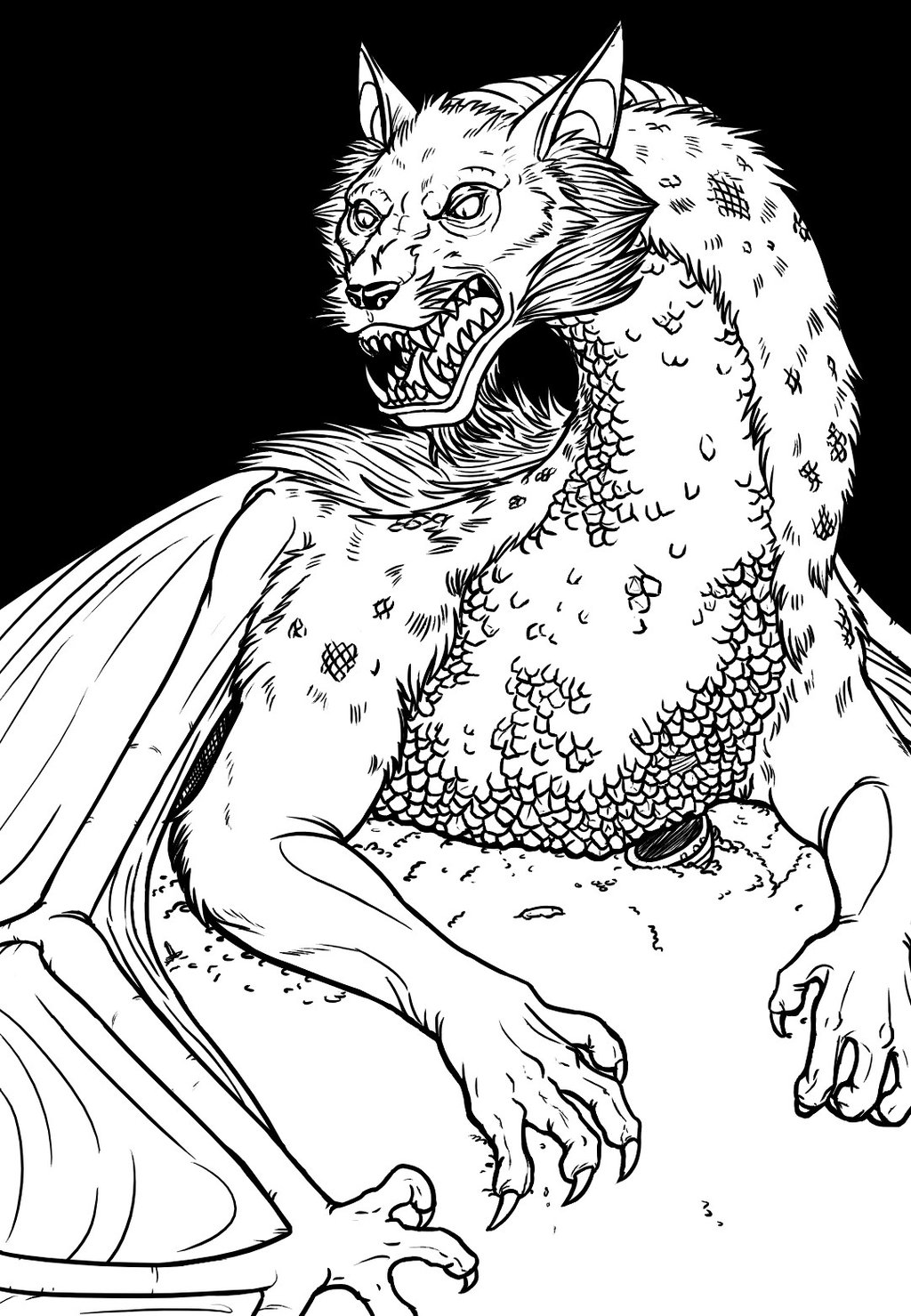 1024x1479 Rankinass Smaug Black And White By Pandadrake