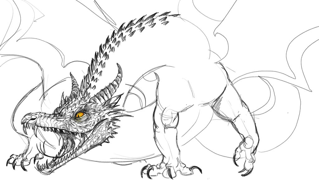 1024x580 Smaug Sketch By Redtiger243