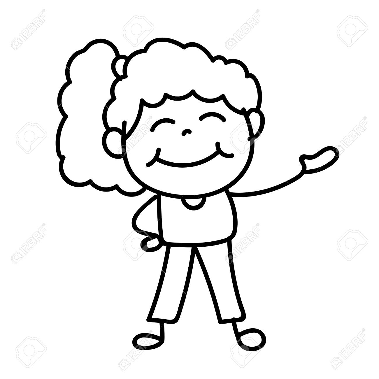 1300x1300 Hand Drawing Happy People, Girl Smile And Happiness Life