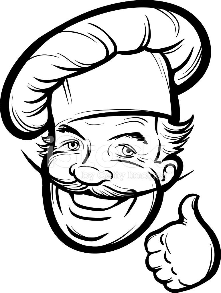 772x1024 Whiteboard Drawing Smiling Chef Cook Stock Vector