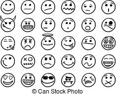 235x194 Set Cartoon Hand Drawing Baby Smiley Faces. Large Set