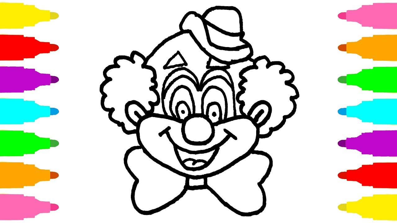 1280x720 Drawing And Coloring Pages Smiley Clown