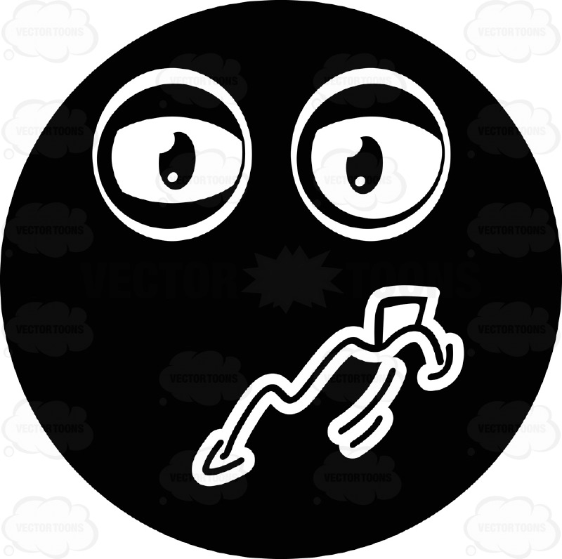 800x796 Upset, Sad, About To Cry, Black Smiley Face Emoticon With Squiggly