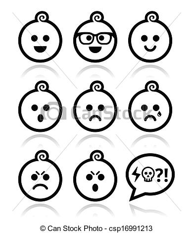 390x470 Baby Boy Faces, Avatar Vector Icons. Collection Of Child Vector