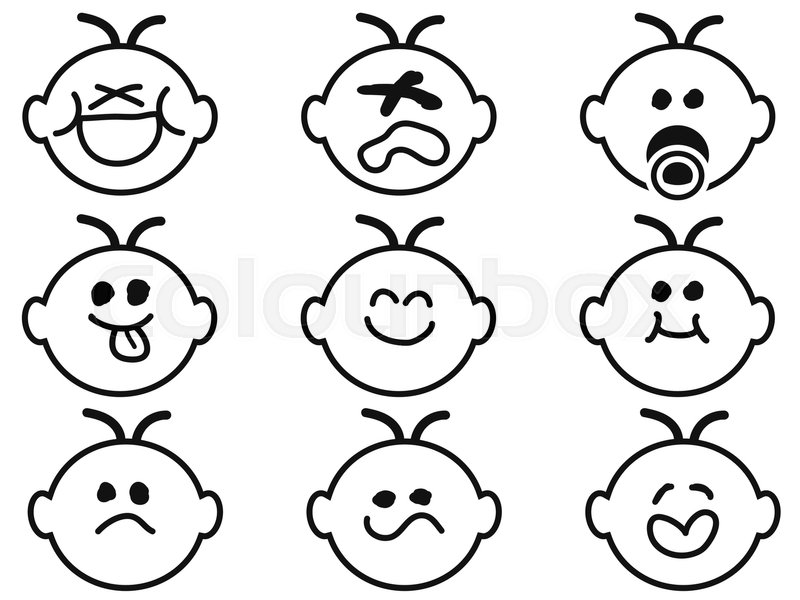 800x600 Cute Emoticon Drawing A Smiling Face Stock Vector Colourbox