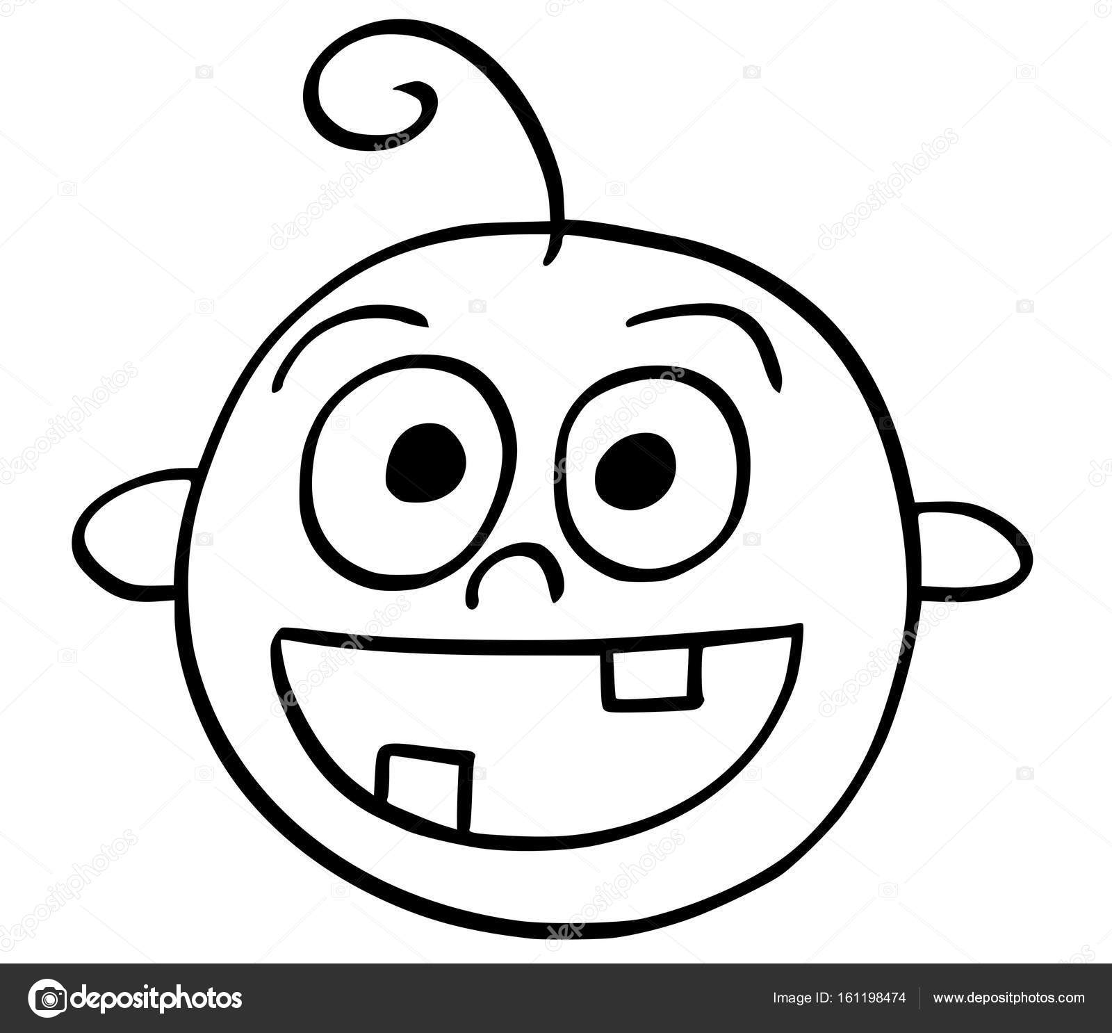 1600x1486 Cartoon Illustration Of Happy Smiling Baby Face Stock Vector