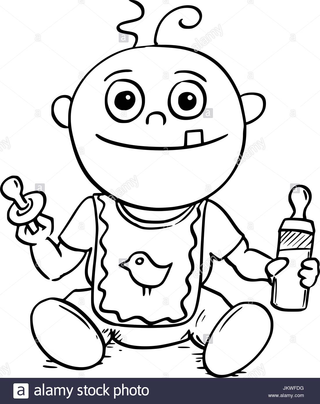1100x1390 Hand Drawing Cartoon Vector Illustration Of Happy Smiling Baby