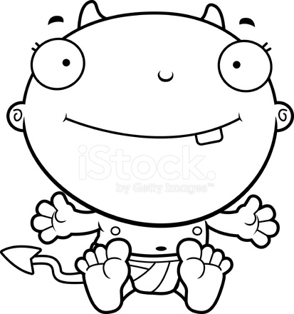 413x440 Cartoon Baby Devil Smiling Stock Vector