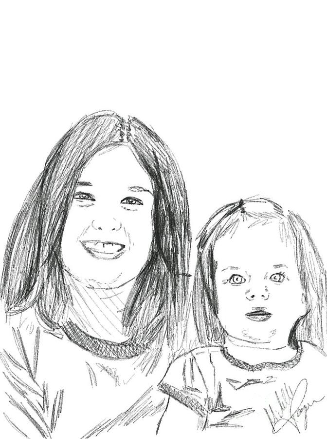 672x900 Grand Babies Smiling Drawing By Michelle Teague Smith