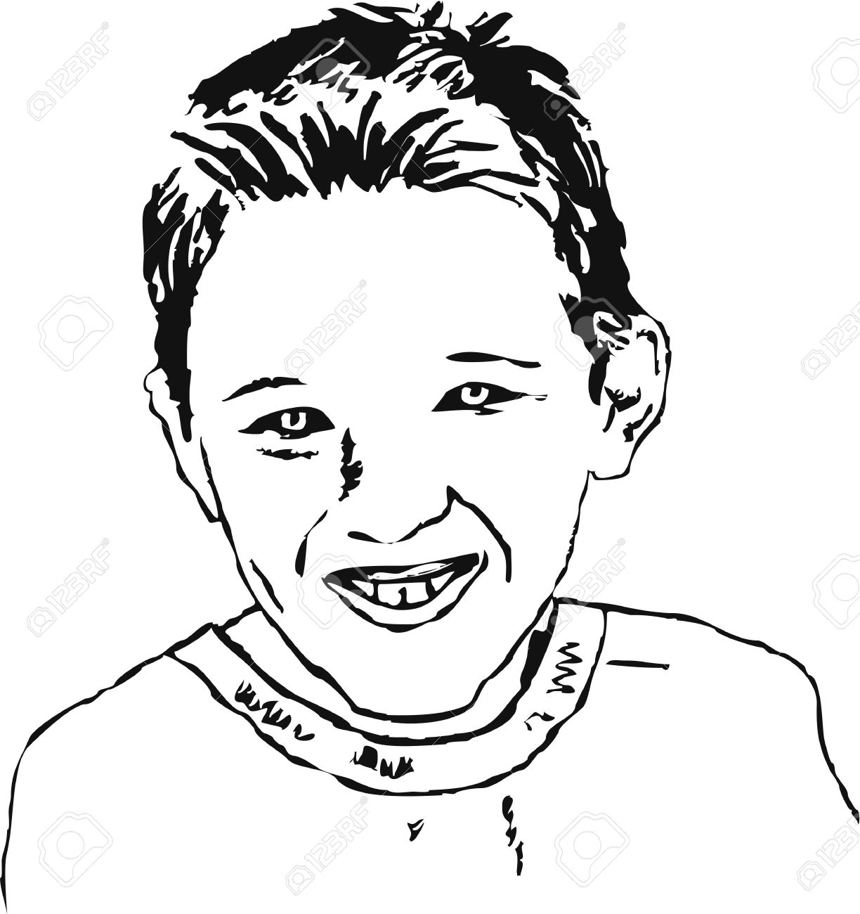 1224x1300 Rough Sketchy Drawing Style Illustration Of A Young Boy